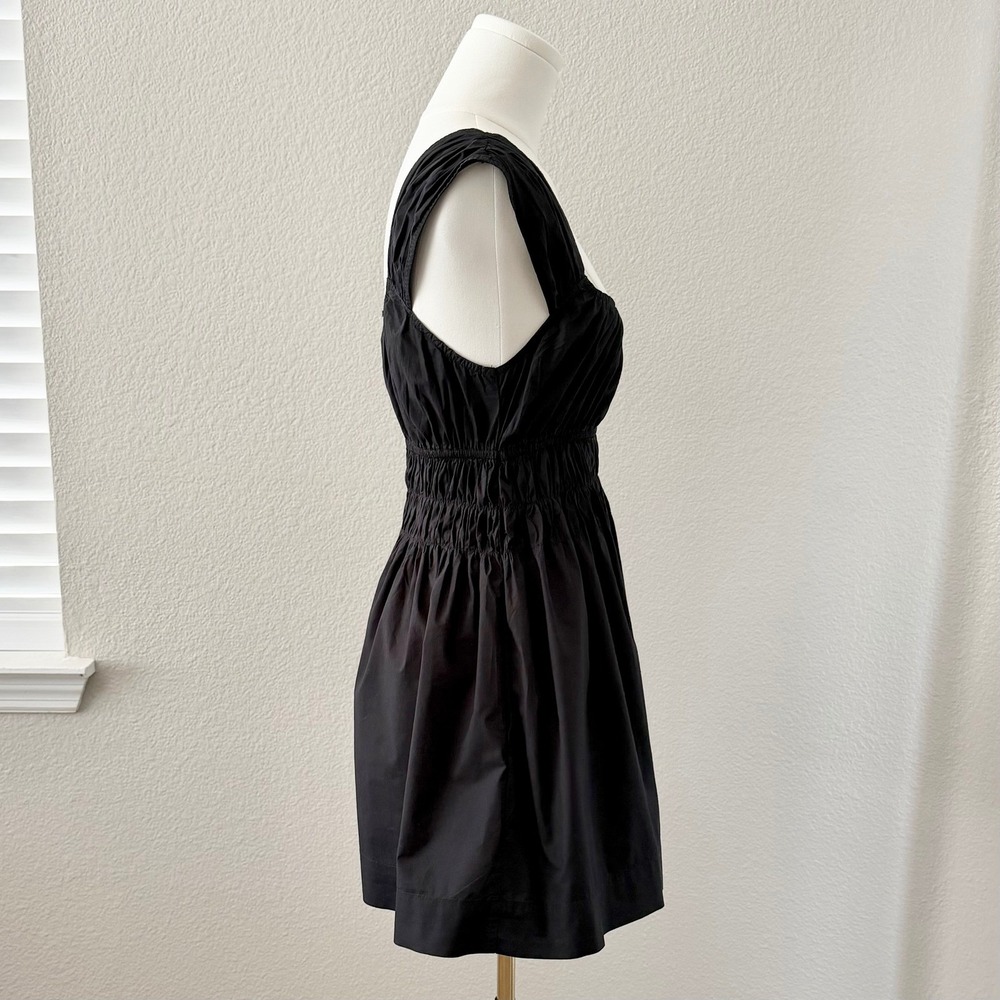 Ciao Lucia Abella Dress XS Black Cotton Poplin Smocked Mini LBD Minimalist EUC - Picture 4 of 16